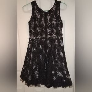 Absolutely Stunning Black Lace Roses and Flowers Dress